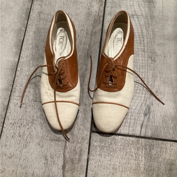 Tod's Shoes - Tod's Brown and Cream Women's Shoes size 9.5